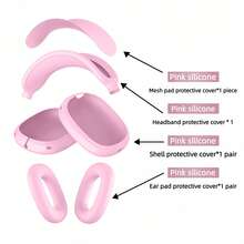 4-In-1 Soft Silicone Protective Cover Set Compatible With AirPods Max Headphones 2020/2024/2026 - Multi-color Silicone Four-piece Set - View 16