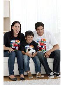 Camiseta de Fútbol – Mercancía de la Copa Mundial 2026, Ropa Unisex para Fanáticos 26, Camiseta Ligera para Días de Partido, Fiestas de Seguimiento y Viajes QBVK - Negro - Ver 4