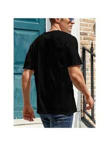 Men's Funny "NOT TODAY" T-Shirt - Humorous Satanic Design, Breathable Crew Neck Tee, Slightly Stretchy, Regular Fit, Great For Casual Wear, All-Season Comfort, And Themed Events (With Red Print). - Back - View 2