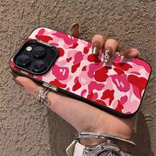 1 Piece Fashion Phone Case. Does Not Include Lanyard Or Stand. 1 Unit Of Anti-Scratch Silicone Phone Case, Silver Hard Shell With Black Lettering, Simple And Personalized, Compatible With 16/15/14/13/12/11/8/Pro/Pro/Plus/Xs/XS/X, Camera Lens Protection, Anti-Slip, Anti-Drop, Anti-Shock, Drop Prevention, Pink Color. - 黑色 - 查看 1