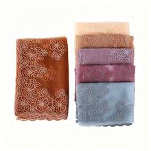 1 chiếc khăn trùm đầu dài thêu hoa thanh lịch dành cho nữ, khăn choàng cổ kiểu Hồi giáo, khăn choàng lễ hội thêu ren hoa hồng. - Nhiều màu - Xem 11