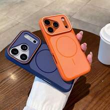 Luxury Matte Two-Tone Premium Magnetic Phone Case For IPhone18/ 17 Pro Max, 17 Pro, 17, 16 Pro Max, 16 Pro, 16, 15 Pro Max, 15 Pro Max, 15 Pro, 15, 14 Pro Max, 14 Pro, 14, 13 Pro Max, 13 Pro, 13, 12 Pro Max, 11 And Other Models, Supports Wireless Charging, Anti-Drop Hard Case, Couple Gift - Blue - View 2