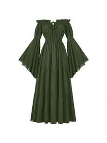 Cosplay Clothing - 241114 Renaissance Women's Dress Style 2 Green - View 7