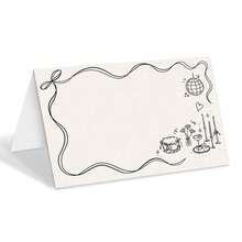 Cartes de table de mariage avec nœud noir, gâteau et boule à facettes, cartes de placement de table de mariage, convenant pour les banquets, les fêtes, les réceptions - cartes de placement imprimées avec les noms des invités et les numéros de table, cartes de siège décoratives pour la décoration de mariage, cartes de table en papier - Voir 1