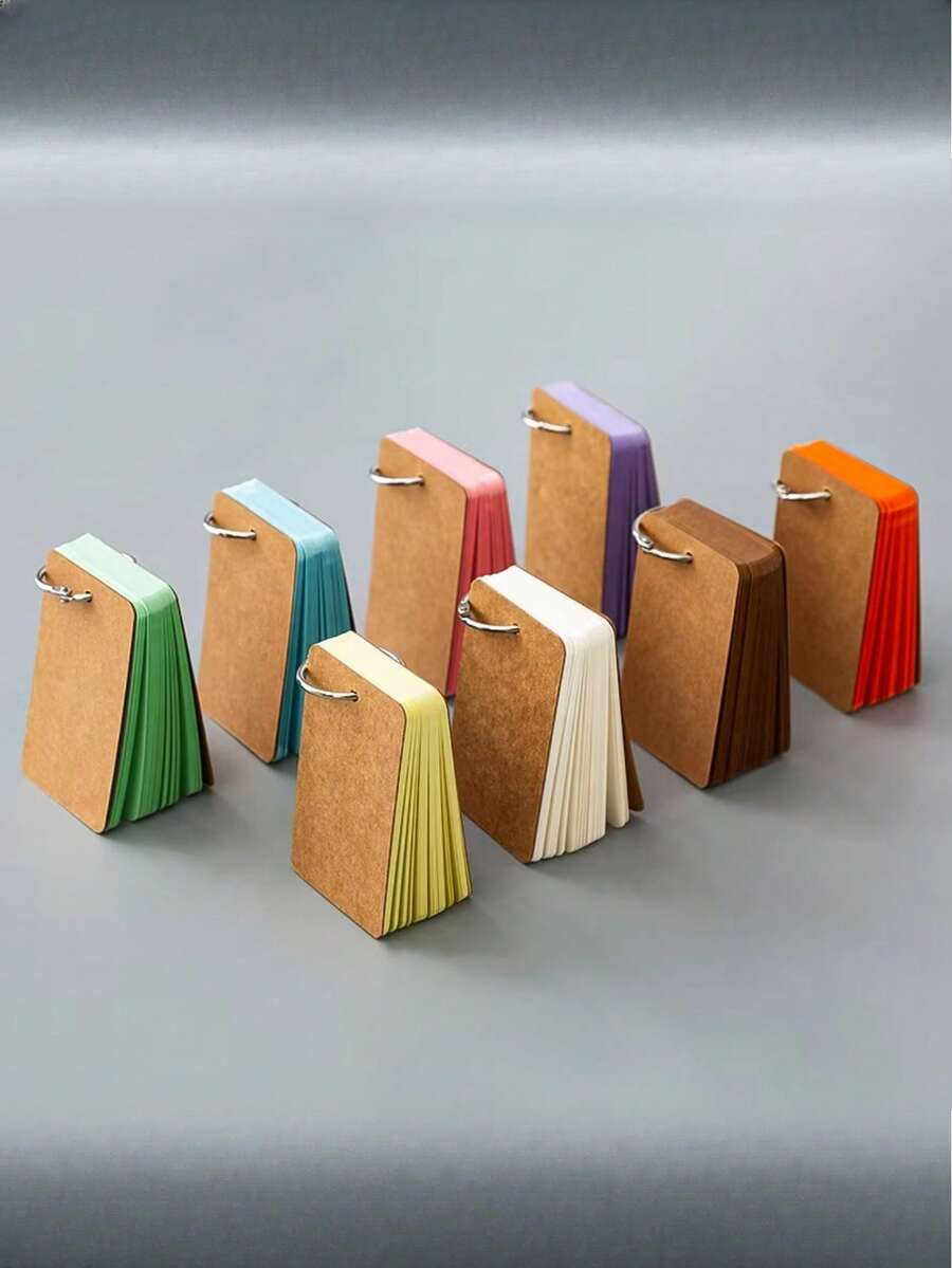 50pcs Blank Memo Cards Flashcards Index Cards Candy Color Stationery Small Learning Notebook Office Notepad - Multicolor - View 1