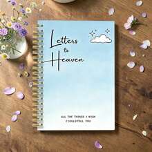 DANPERJI 1PC A5 Back To School Sky Cloud Letters Ascending Mourning Diary - Spiral Notebook, Lined Pages, Sympathy Gift For A Loved One's Passing, Memorial Notebook School Supplies - Sky - View 4