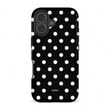 VESPOP Black Polka Dot Phone Case, Dual-Layer Shockproof Hard Shell, Retro Dotted Design, Fit For IPhone 17/16/15/14/13 Pro Max, Galaxy S26/S25/S24 Ultra, Pixel 10/9/8 Pro - Mixed Color 1 - View 7