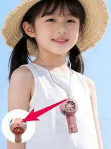1pc/Mist Fan/Cartoon Fan/Built-In Water Tank/Four-Speed ​​Adjustable Fan (Long Press To Start)/Battery Capacity: 800mAh/Holiday Essential/Travel Essential/Summer Essential Fan/Handheld/Hanging/Standing/Equipped With A Neck Hanging Strap/Suitable For/Home/Commuting/Outdoor/Cycling/Maximum Wind Speed ​​Battery Life: 3.5 Hours - Multicolor - View 8
