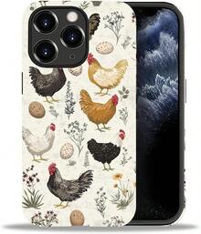 Case For IPhone 16 Pro, Colorful Pineapple Design, Liquid Silicone Case, Impact Resistant, Anti-Scratch, Shockproof - 復古公雞植物 - 查看 1
