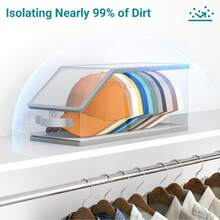1pc Stackable Hat Rack, Suitable For Baseball Caps, Transparent Hat Rack Holds 12 Hats, Men's Hat Box Display With Cardboard - Multicolor - View 6