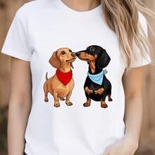 Printed T-Shirt For Men And Women - 白色 - 查看 1