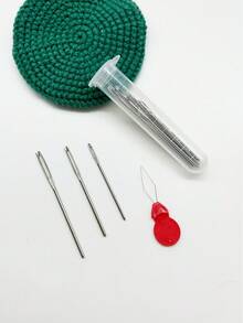 10 piezas Juego de agujas de coser con punta redondeada y sin punta, diseñado para telas delicadas, adecuado para personas mayores, niños y principiantes. Incluye guía de hilo de metal, fácil enhebrado y viene con un frasco de almacenamiento transparente para evitar el polvo y la humedad. - aguja de coser - Ver 7