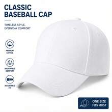 1pc Women's Solid Color Versatile Baseball Cap, Outdoor Street Sun Protection Hat, Suitable For Daily Casual Wear - White - View 2