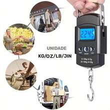 1pc 50kg/110lbs Portable Digital Luggage Scale, Fishing Scale, Handheld Hanging Hook Scale With Backlit LCD Display, Suitable For Travel, Fishing And Shopping Weighing And Unit Conversion Functions - Black - View 2