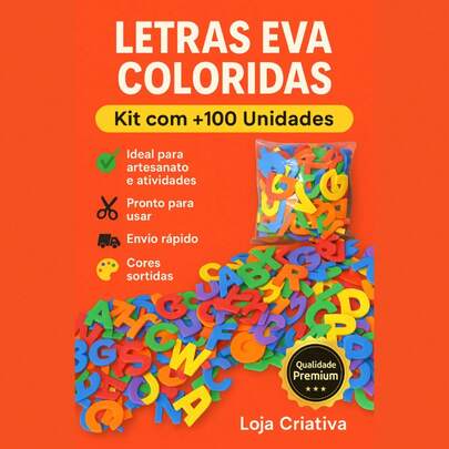 Alfabeto Móvel em EVA  570 Letras Coloridas Educativas para Alfabetização Infantil e Decoração