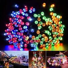 1pc Solar Powered 200/100/50/20 LED Flower Wreath Fairy Lights, 8 Modes, Suitable For Christmas, Wedding Party, Holiday Decor, Yard Camping, Garden Party, Christmas Tree Decoration - Star - View 3