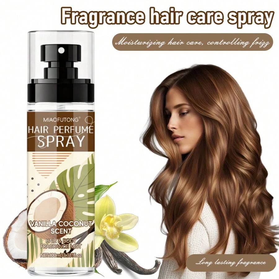Bruma para el cabello y el Body con aroma a coco en 3 en 1, se puede rociar en el cabello para frescura, en el Body para fragancia y en la ropa de cama para noches de citas y regalos del Día de San Valentín - Spray para el cabello con aroma a vainilla y coco - Ver 1