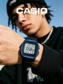 CASIO Sports Daily Essential 中性藍色樹脂數位手錶，50米防水腕錶，多功能計時 W-96H-2A - 藍色 - View 4
