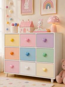 8pcs Heart-Shaped Ceramic Cabinet Knobs, Colorful Drawer Pulls, Suitable For Vanity, Wardrobe, Children's Room Furniture And Home Decor - Handle - View 7