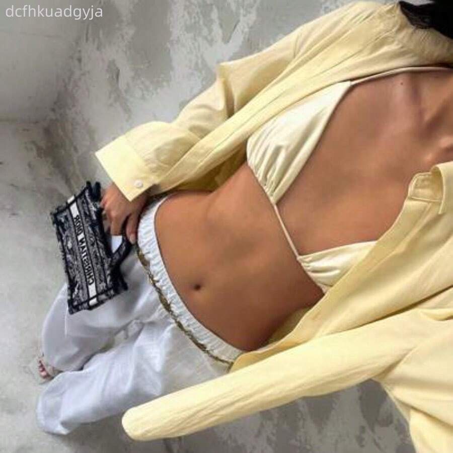 Women's fashion Camisa holgada de manga larga con botones de ajuste casual simple en color amarillo claro para mujer - Amarillo - Ver 1