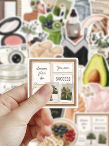 50 buah Stiker Gadis Bersih Gaya Minimalis Stiker Dekoratif Transparan untuk Laptop Koper Scrapbook Dekorasi DIY - Gadis bersih-bersih - View 7