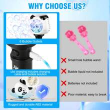 Adorable Panda Bubble Machine, Dense And Smooth Bubble Output With Great Atmosphere, Parent-Child Interactive Leisure Play, Suitable For Outdoor Travel/Lawn Play/Picnic With Kids/Indoor And Outdoor Fun, Children's Birthday Gift, Bubble Machine Gift For Boys And Girls, Essential For Outdoor Activities - Multicolor - View 6