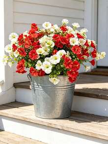 4 Bundles Artificial Flowers For Outdoor Use, Faux Morning Glory Spring Flowers, UV Resistant Faux Plastic Flowers, Suitable For Outdoor Indoor Porch Flower Pots Front Door Garden Patio Window Box Home Decor - Multicolor - View 6