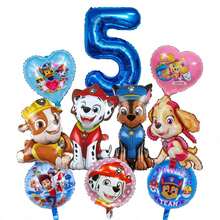 Paw Patrol Autorisiertes 1 Set Cartoon Mutiger Rettungshund Themen Geburtstags Party Ballon Kombinationsset, süße welpenförmige Folienballon Dekorationsartikel, 32 Zoll blaue 1-9 Zahlenballon Kombination, geeignet für Jungen Mädchen Geburtstags Party Themen Party Dekoration Heim Ballon Dekorationsartikel, Gender Reveal Party Wanddekoration Ballon Set, Abschlussfeier, Schulanfang Saison - TZQQ - Übersicht 7