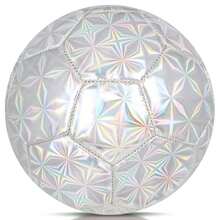 Size 4 Glitter Pink Soccer Ball For Training Recreation Playing Outdoor Sports School Teen Youth Birthday Gift Accessories - Silver - View 1
