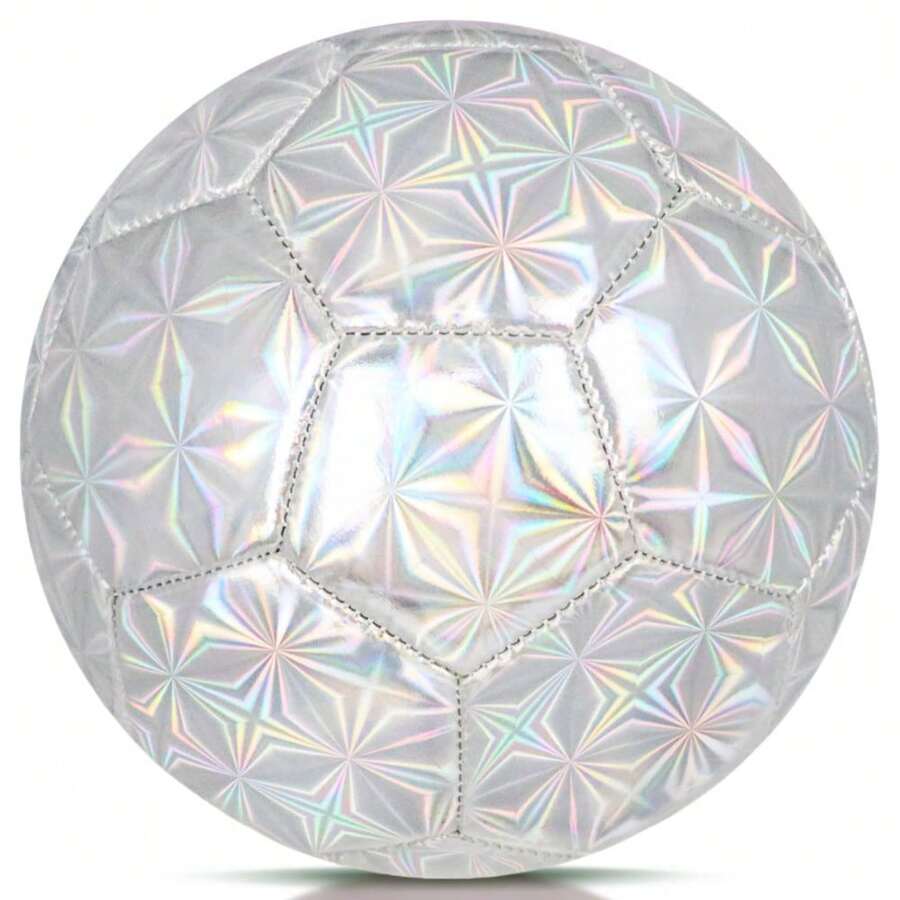 Size 4 Glitter Pink Soccer Ball For Training Recreation Playing Outdoor Sports School Teen Youth Birthday Gift Accessories - Silver - View 1