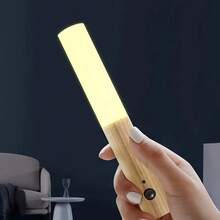 Decorative And Rechargeable USB LED Lamp, Bivolt, With Motion Sensor And Magnetism - D.K.L - Light Wood - View 2