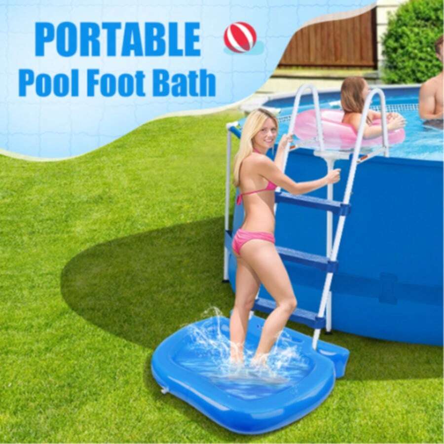 Cubeta para baño de pies de piscina, cubeta inflable para lavado de pies de piscina, adecuada para la escalera de entrada de la piscina, cubeta portátil para baño de pies para piscinas enterradas y sobre el suelo - Baño de pies de piscina - Ver 1