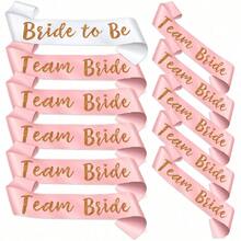 1 Set Of Champagne Pink Sashes With Rose Gold Glitter Lettering, A Unique Bridesmaid/Bridesmaid Belt For Bachelor/Bachelorette Parties, Bridal Parties, Weddings - Multicolor - View 7