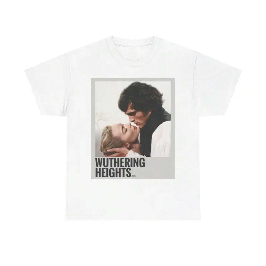 1 Stück Neues Y2K Vintage Streetwear Grafik T-Shirt, Jacob Elordi Shirt, Shirt, Wuthering Heights Film T-Shirt, Unisex, Vintage Stil, Geschenke für Sie, Geschenke für Ihn, Poster Shirt - Weiss - Übersicht 1
