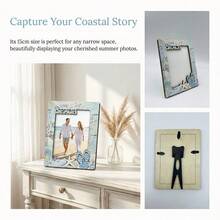 1pc Starfish Shaped Wooden Photo Frame, Retro Distressed Style Desktop Display Stand, Suitable For Vacation Photo Preservation, Beach House Decor, Living Room Display Cabinet, Durable Wooden Home Decor To Capture Seaside Moments And Convey Vacation Atmosphere - 1PC - View 5