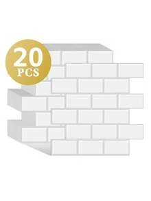 4/10/20 Pcs Kitchen Backsplash 3D Glossy Subway Tile Self-Adhesive Wall Stickers - Multicolor - View 39