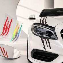 Waterproof Demon Claw Car Sticker, Headlight & Hood Eyebrow Decal, Creative Personalized Scratch Cover Decal Sticker, Suitable For Car Exterior Decoration - A - View 2