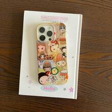 1 funda de teléfono de moda no incluye cordón ni soporte. Funda de teléfono con ilustraciones de relojes y retratos de estilo anime, a prueba de golpes, vintage y de nicho, compatible con 17 Pro/17/16 Pro/15 Pro/14 Pro/13 Pro/13/12 Pro/12. Regalo de primavera o cumpleaños. - Marrón - Ver 1