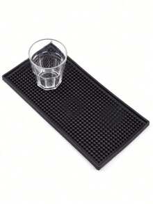 Alfombrilla de drenaje para bar, alfombrilla aislante de calor de goma suave, material de PVC, un individual - Negro - Ver 2