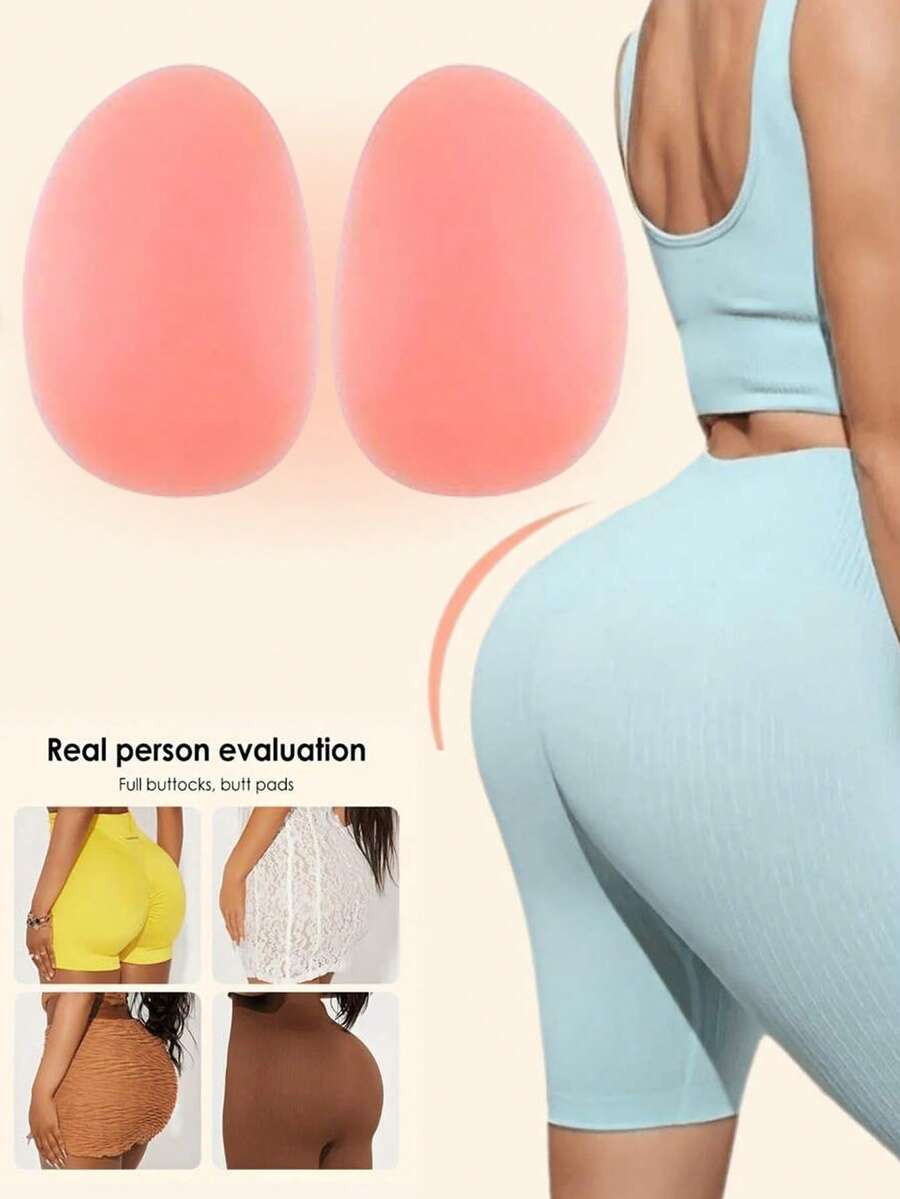 1 Pair Silicone Butt Lift Pads,Women Fake Buttocks Enhancers Inserts Removable Padding For Padded - Pink - View 1