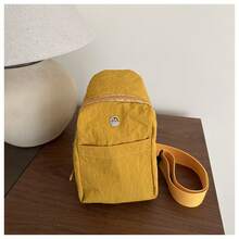 Bolso de cuero genuino para mujer, elegante bolso de mano y de hombro para oficina, citas y fiestas. Nuevo bolso de nailon de color sólido estilo japonés, moderno y elegante para estudiantes, ideal para clases, de gran capacidad, ligero, adecuado para ir al trabajo, bolso de tela de un solo hombro y bandolera. - Blanco - Ver 11