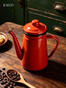 1pc 1.1L Enamel With Lid Floral Pattern Teapot, Enamel Material, Vintage Style Coffee Pot, Suitable For Kitchen And Bedroom, Compatible With Gas And Induction Cooktops, Exquisite Back To School Gift. - Multicolor Teapot - View 9