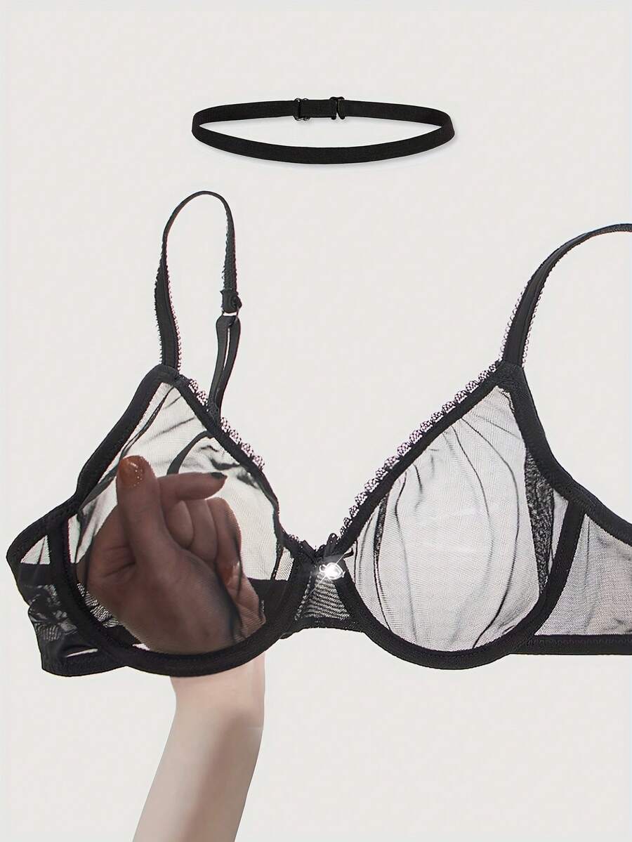 Women's Sexy Sheer Underwire Shaping Bra