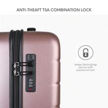 JLY ABS+PC Hard Shell Suitcase With TSA Lock, 20/24/28 Inch Size Options, 360° Spinner Wheels, Telescopic Handle, Textured Travel Luggage - Gold Rose - View 5