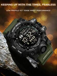 SANDA Reloj electrónico digital y analógico multifunción con gran esfera, resistente al agua y con luz LED, estilo G, para deportes al aire libre para hombres - lago azul - Ver 6