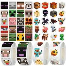 500PCS MINISO Pixel Game Style Cartoon Sticker Square Adhesive Labels Block Character Design Clear Print Smooth Surface Strong Stickiness Easy Peel For Scrapbooking Journaling DIY Craft Planner Decoration Laptop Phone Case Notebook And Daily Creative Use - Style 1 - View 4