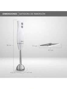 RCA Batidora de Inmersión RC-1204 con Cuchillas de Acero Inoxidable Velocidad Variable Función Turbo Diseño Ergonómico Accesorios para Picar y Batir Ideal para Cocinas Elegantes Color Blanco. - BlancoGris - Ver 2