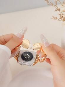 1条全新优雅金属亮片表带，兼容 38mm、40mm、41mm、42mm、44mm、45mm、46mm、49mm尺寸，男女皆宜，也适用于Ultra S10/S11/9/8/7/6/5/4/3/2/1系列智能手表（不含手表）。是情人节、生日、感恩节、圣诞节及其他节日送给女友、朋友和家人的最佳礼物。 - 金色 - 查看 6