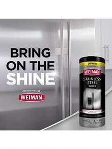 Weiman Stainless Steel Cleaning Wipes - Removes Fingerprints Residue Water Marks and Grease From Appliances - Works Great on Refrigerators Dishwashers Ovens Grills and More - 30 Count 2 Pack - como en la imagen - Ver 7