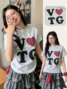 Domestic Shipping 200g Pure Cotton T-Shirt 2026 Summer New Collection Print Pattern Women's Round Neck Half Sleeve Casual Style Couple Wear - Light Grey - View 5